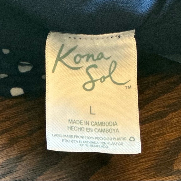 Navy Polka Dot Ruffle Shoulder One Piece Swimsuit - Picture 6 of 6